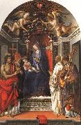 Filippino Lippi Madonna and Child Enthroned with SS.John the Baptist,Victor,Ber-nard,and Zenbius china oil painting artist